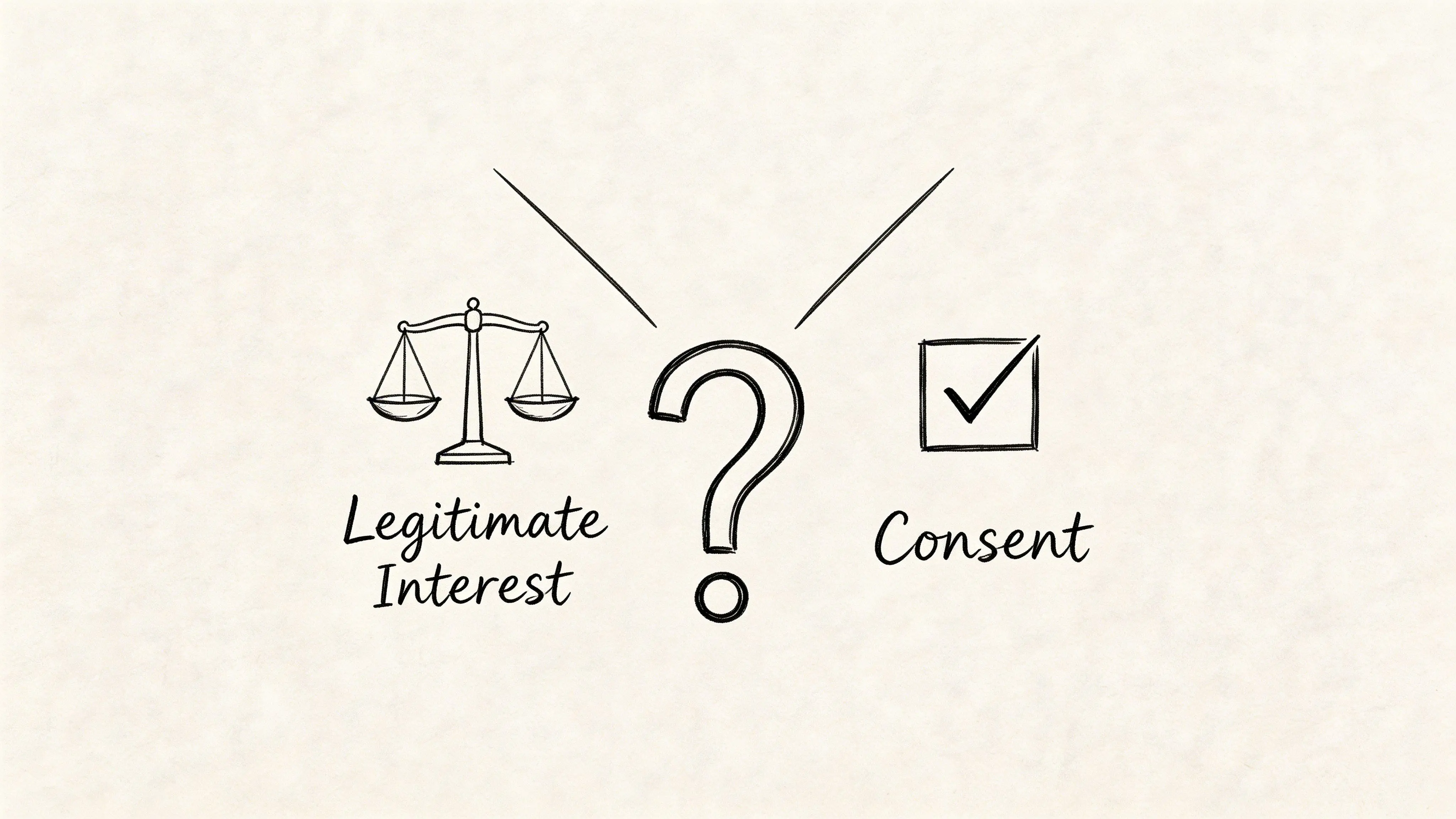 A hand-drawn illustration showing a balance scale and a checkmark, with a question mark in between.
